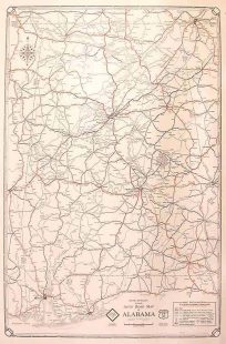 Rand McNally Junior Auto Road Map of Alabama