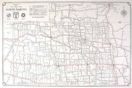Rand McNally Junior Auto Road Map of North Dakota