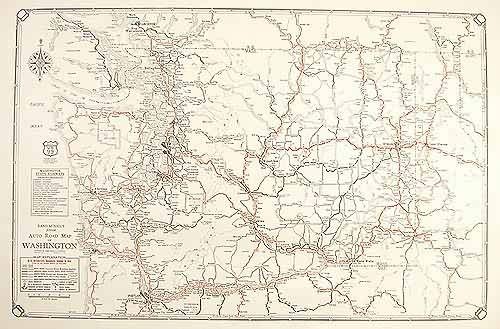 Rand McNally Junior Auto Road Map of Washington