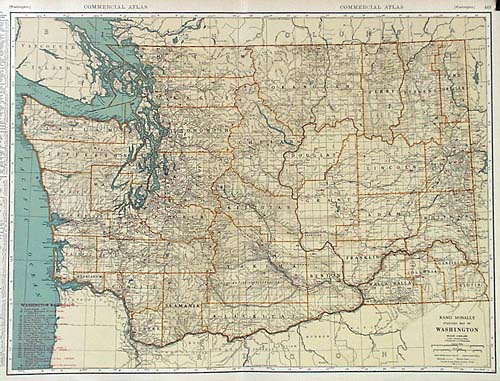 Rand McNally Standard Map of Washington - Art Source International