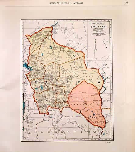 Rand McNally Popular Map of Bolivia