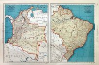 Rand McNally Popular Map of Columbia and Popular Map of Brazil and Guianas