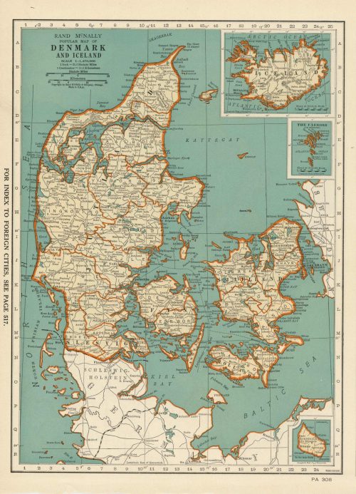 Map of Denmark and Iceland