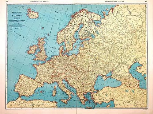 Rand McNally Popular Map of Europe