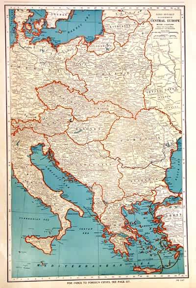 Rand McNally Popular Map of Central Europe