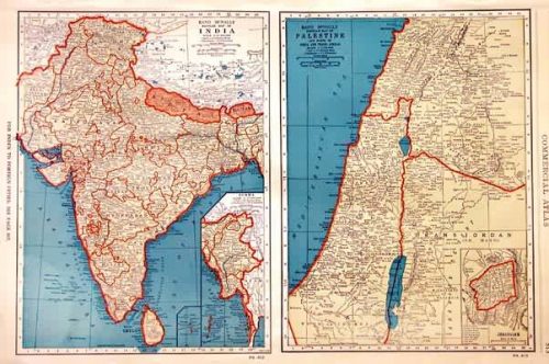 Rand McNally Popular Map of India and Palestine