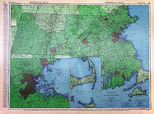 Rand McNally Standard Map of Massachusetts