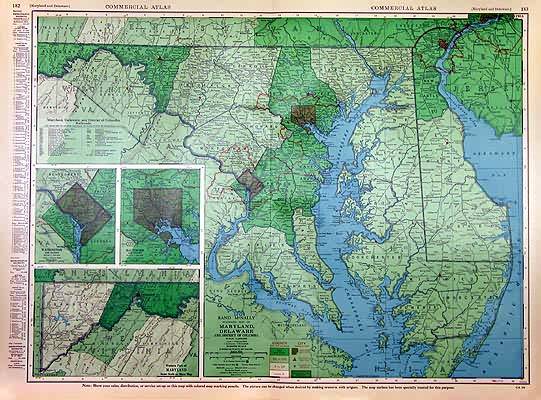 Rand McNally Standard Map of Maryland and Delaware