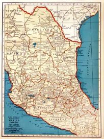 Rand McNally Popular Map of Mexico Central part
