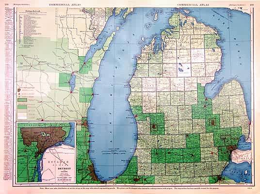 Rand McNally Standard Map of Michigan - Art Source International