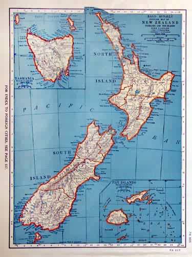 Rand McNally Popular Map of New Zealand