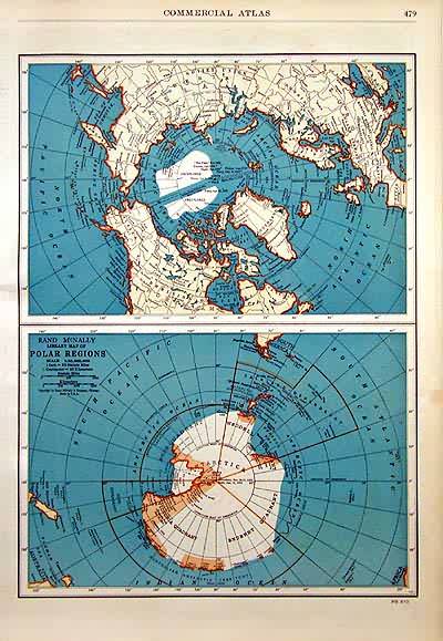 Rand McNally Library Map of Polar Regions