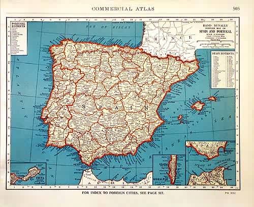 Rand McNally Popular Map of Spain and Portugal