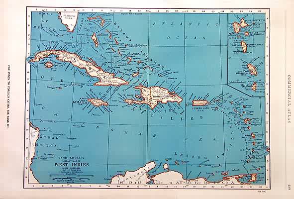 Rand McNally Library Map of West Indies