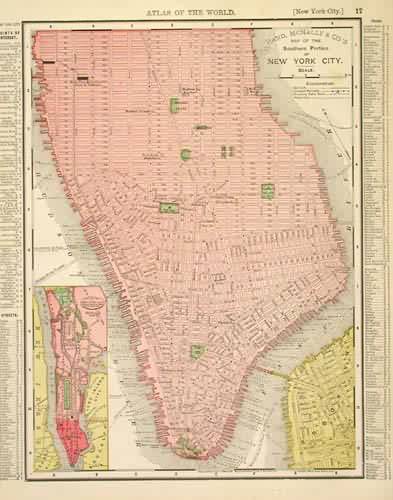 Map of the Southern Portion of New York City