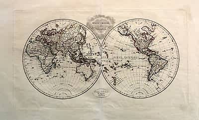 Mappe-Monde en deux Hemispherea
