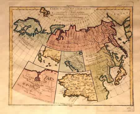 Carte des parties nord et Est de lAsie qui compreend Les Cotes de la Russie Asiatique le Kamschatka