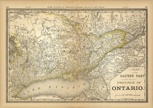 Map of the Eastern Part of the Province of Ontario