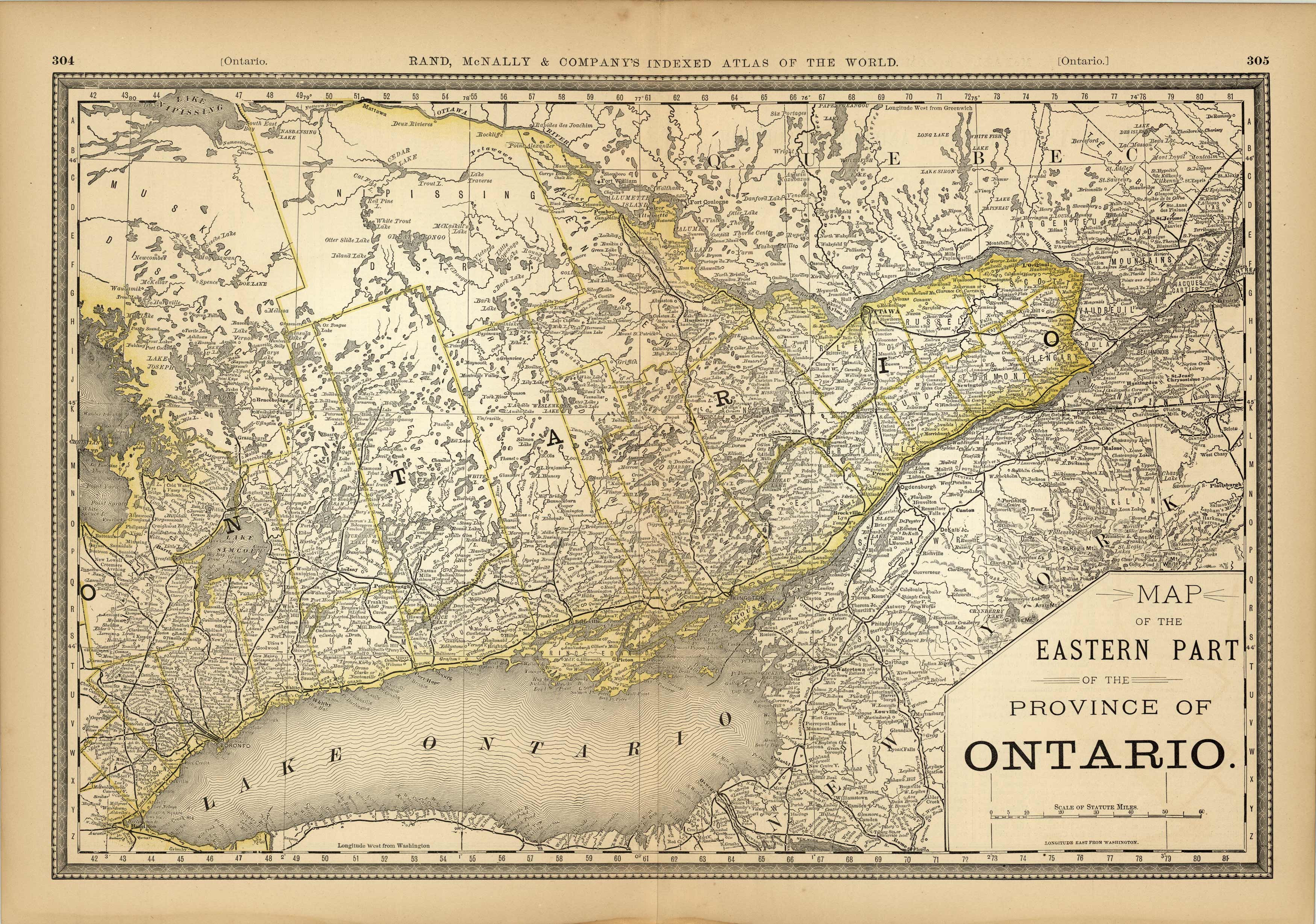 Map of the Eastern Part of the Province of Ontario - Art Source