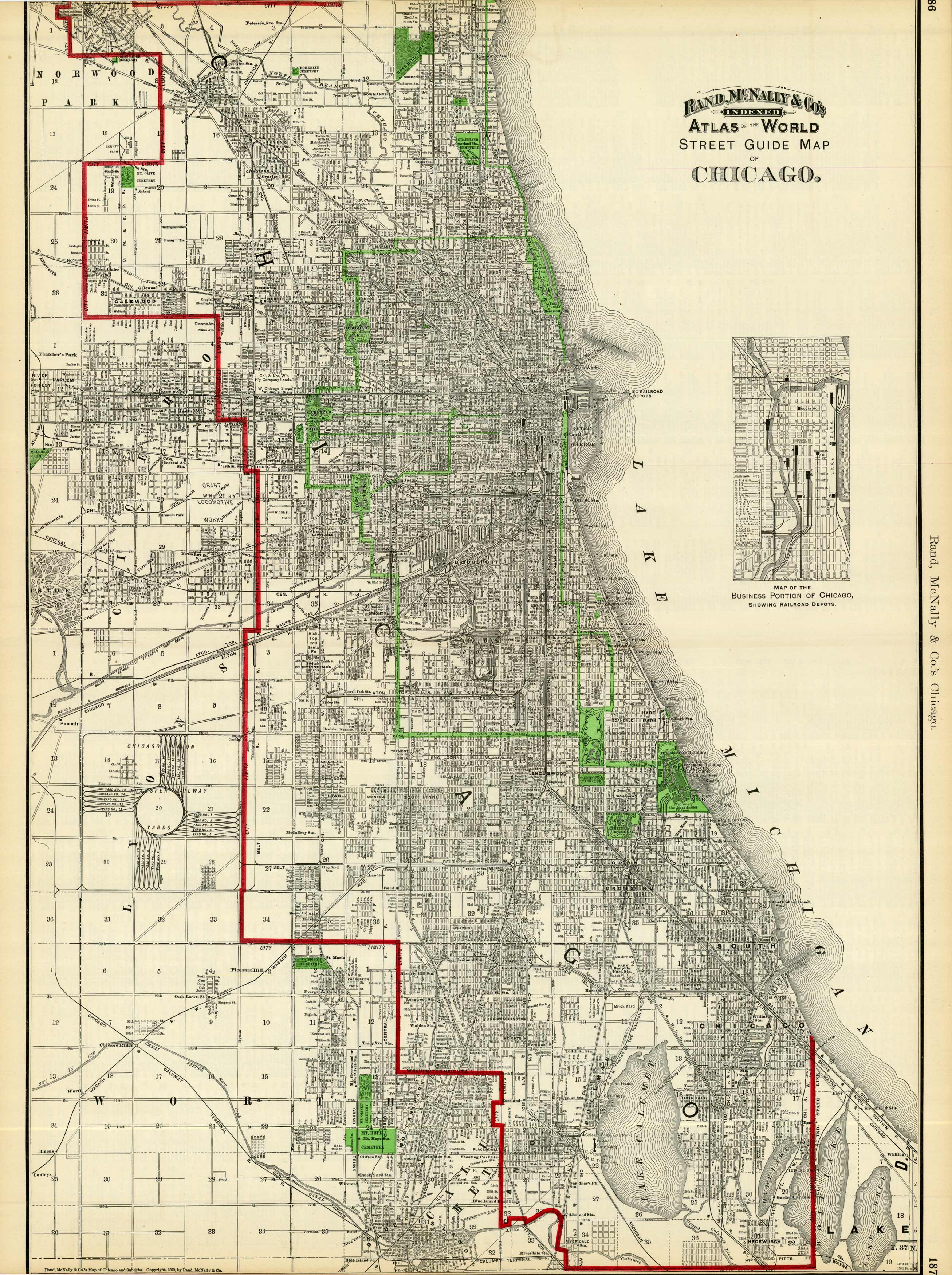 Street Guide Map of Chicago, Illinois - Art Source International