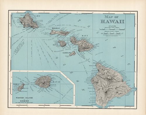 Map of Hawaii - Art Source International