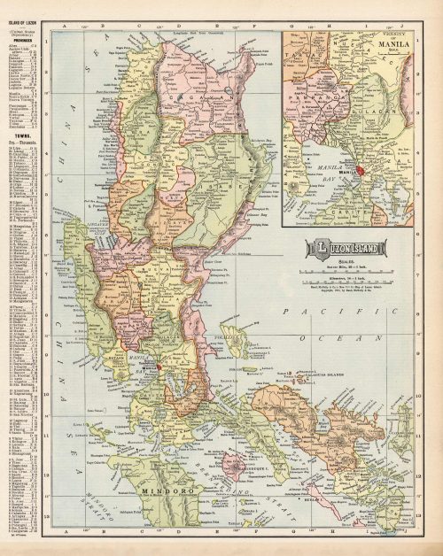 Luzon Island (with an inset map of the Vicinity of Manila) - Art Source ...