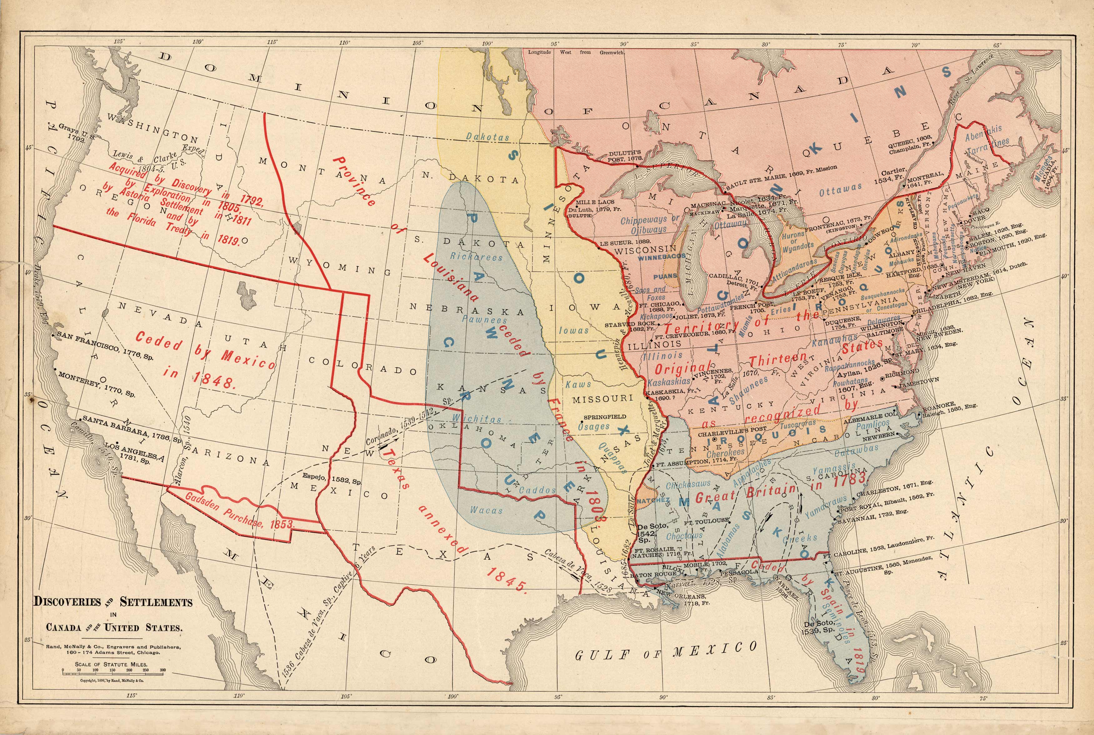 Discoveries and Settlements in Canada and the United States