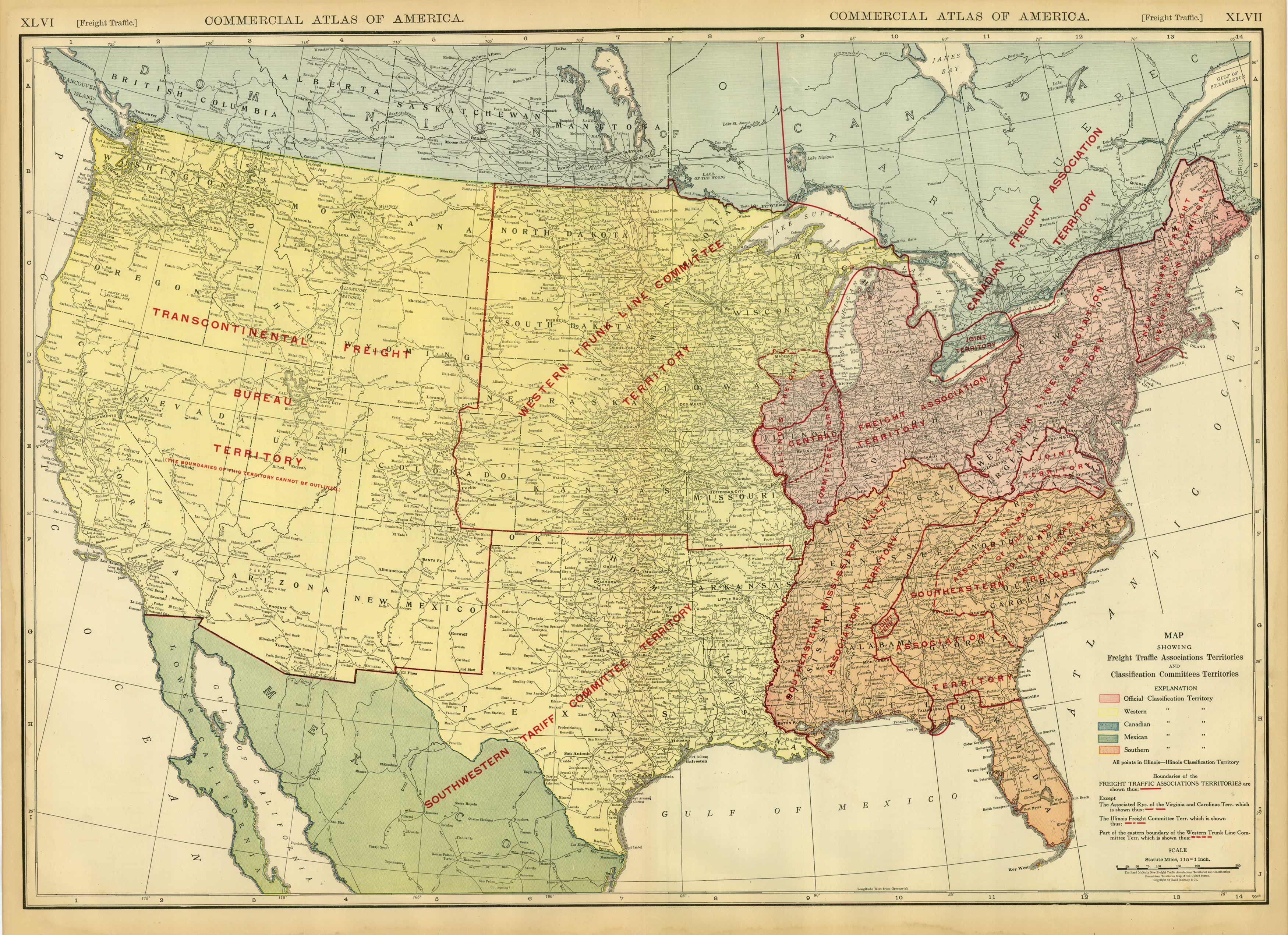 Map Showing Freight Traffic Associations Territories and Classification Commitees Territories (United States)