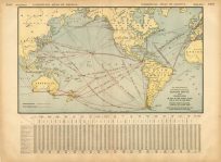 Panama Route Showing Steamship Routes by way of the Panama Canal and by way of Cape Horn Between American