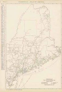 Black and White Mileage Map of Maine