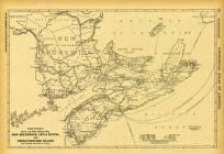 Black and White Mileage Map of Nova Scotia