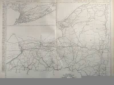 Black and White Mileage Map of New York