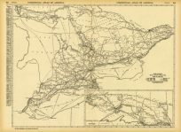 Black and White Mileage Map of Ontario