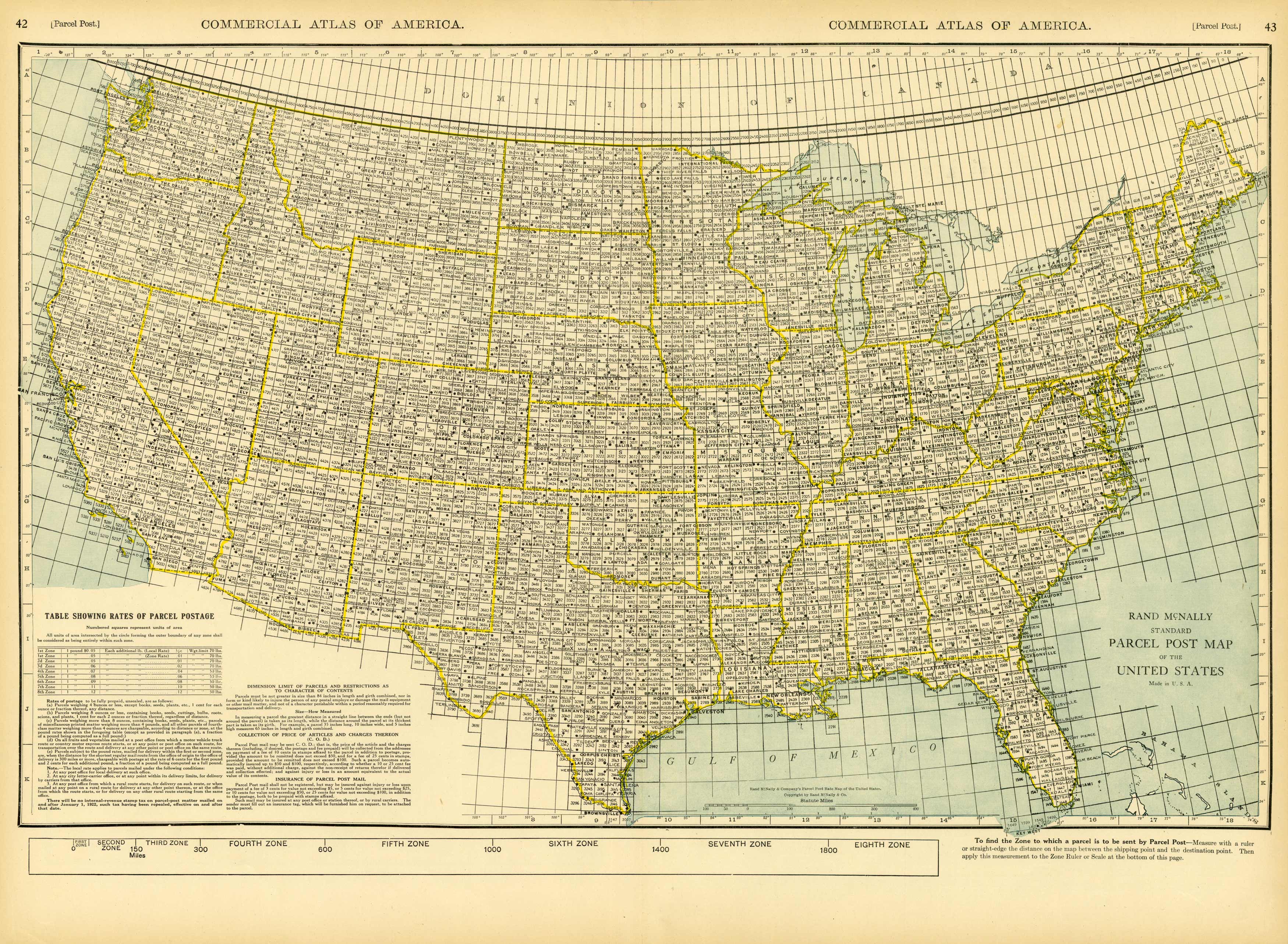 Standard Parcel Post Map of the United States