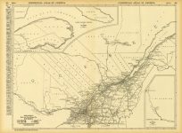 Black and White Mileage Map of Quebec