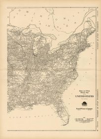 Black and White Mileage Map of Eastern United States