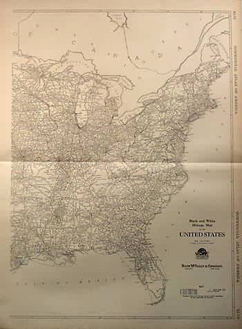 Rand McNallys Black and White Milage Map of the Western United States ...