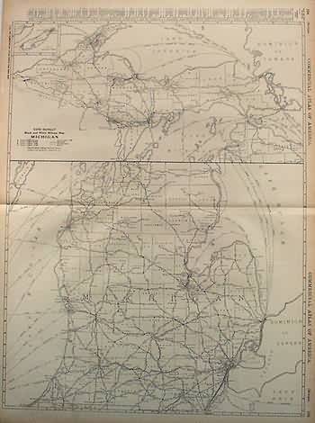 Rand McNally Black and White Milage Map of Michigan Rand McNally Black and White Milage Map of Michigan
