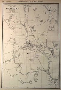 Rand McNally Black and White Milage Map of Minnesota