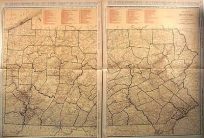 Rand McNally Black and White Milage Map of Pennsylvania