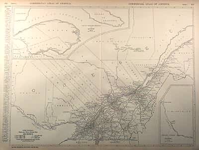 Rand McNallys Black and White Milage Map of Quebec'