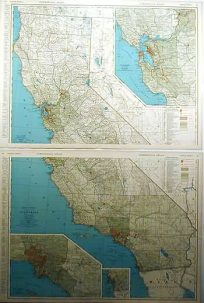 Standard Map of California (Northern & Southern Sections)
