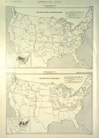 Harvest Season Map (Corn: Date when Cutting and Shocking Begins and Timothy and Clover Hay: Date when First Cutting Begins)