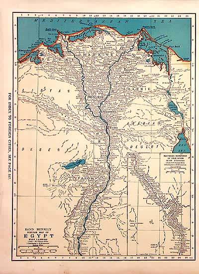 Rand McNally Popular Map of Egypt