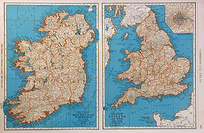 Popular Map of Irish Free State and Northern Ireland