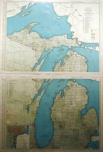 Standard Map of Michigan (Northern & Southern Sections)