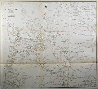 Standard Highway Milage Map of North West United States