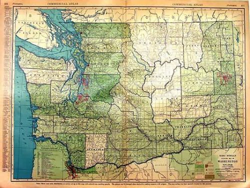 Rand McNally Standard Map of Washington