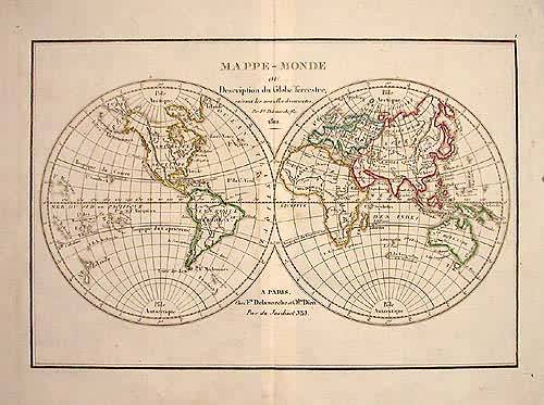 Mappe Monde Ou Description Du Globe Terrestre Art Source International