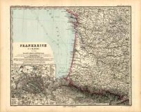 Southwest France with an inset map of Paris